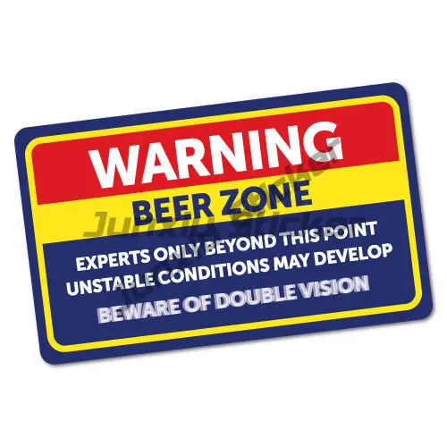 Car Accessories Zone - Warning Beer Zone Sticker and Decals