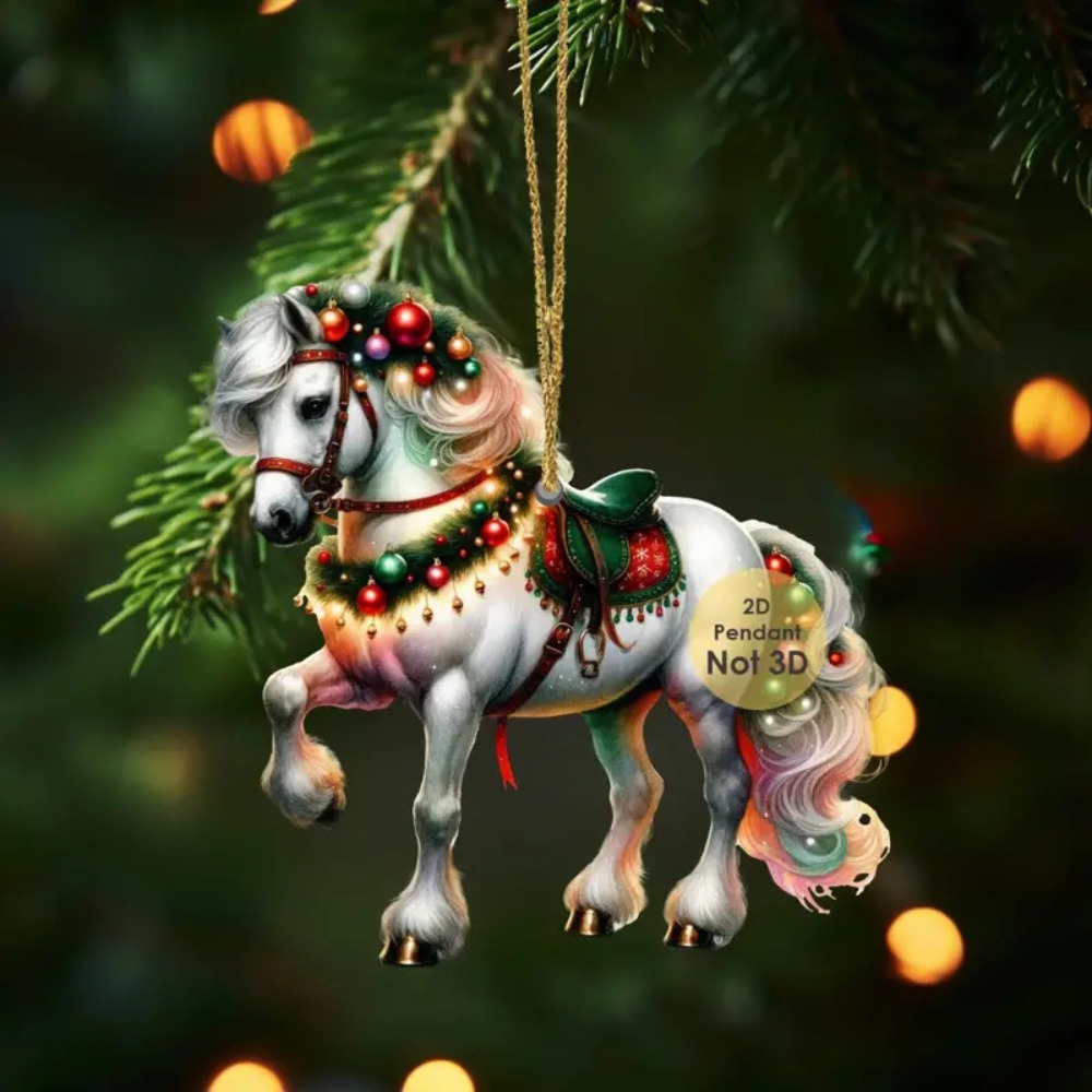 Car Accessories Xmas Gifts - 2D Flat Christmas Hanging Pendant DIY