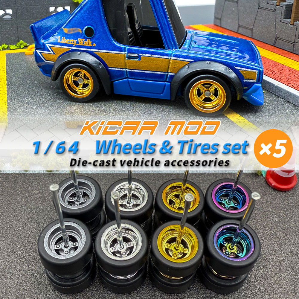 Car Accessories Company - 1/64 Model Detachable Wheels Rubber Slick