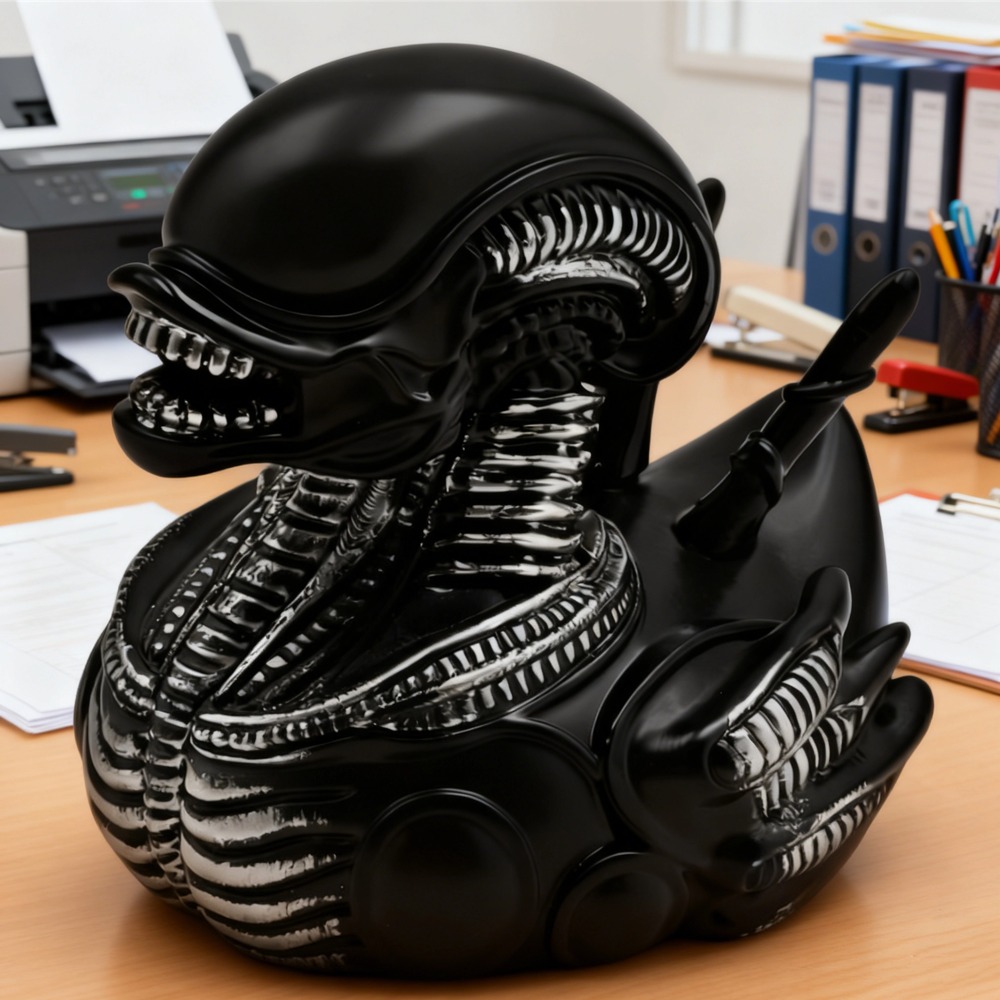 Car Accessories Xmas - Alien Duck Resin Statue，Evil Alien Duck