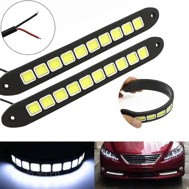 Car Accessories You Need - 1/2pcs DRL COB Car LED Daytime