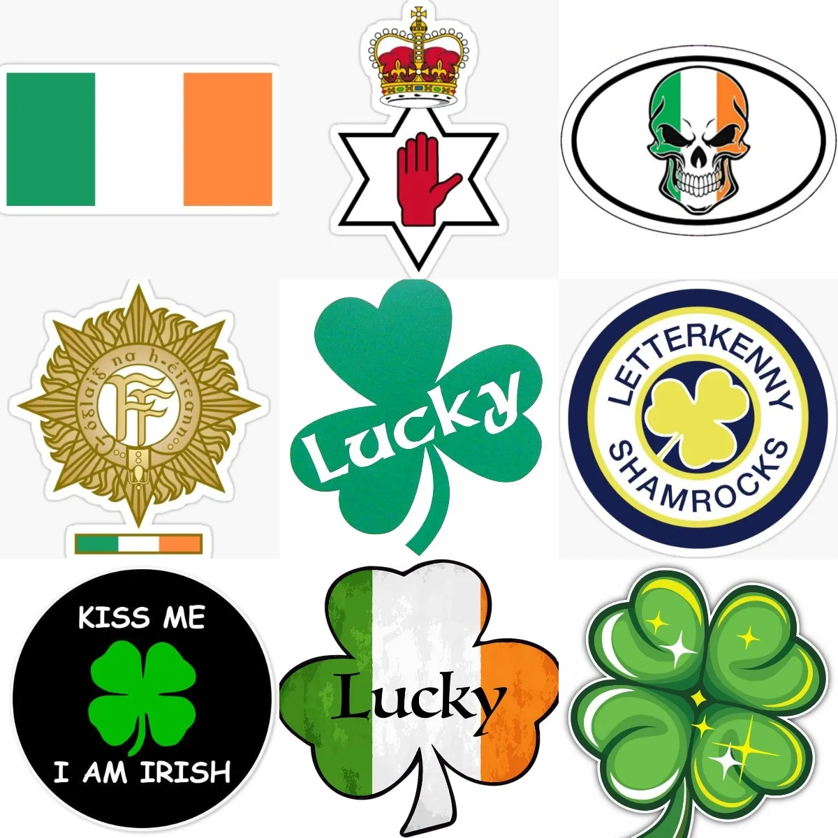 Car Accessories Ireland - Ireland Flag Luck Clover Creative Sticker