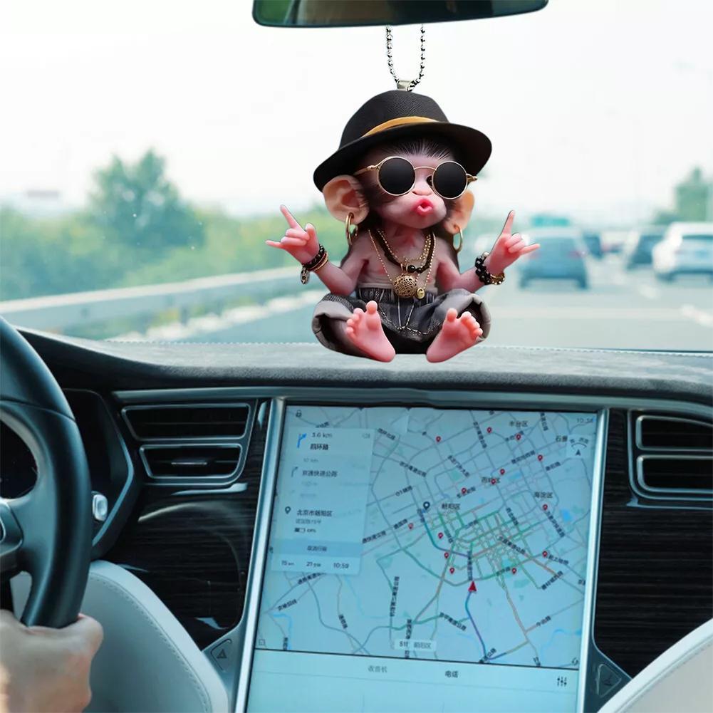 Car Accessories Xmas Gifts - Monkey Keychain Creative Cartoon 2d Acrylic
