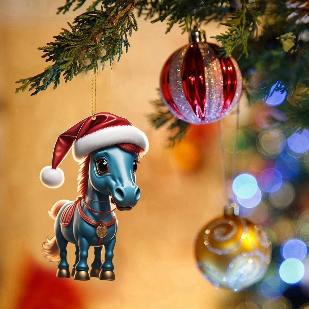 Car Accessories Xmas Gifts - 2D Flat Christmas Hanging Pendant DIY