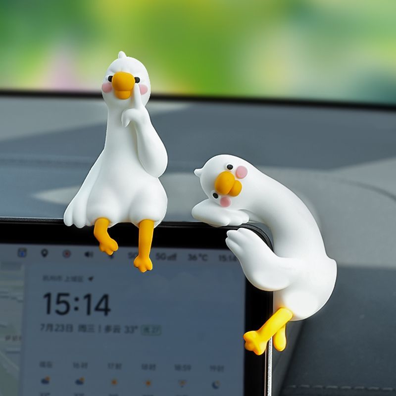 Cute Cartoon White Duck Car Di - огляд і ціна Car Accessories Cute
