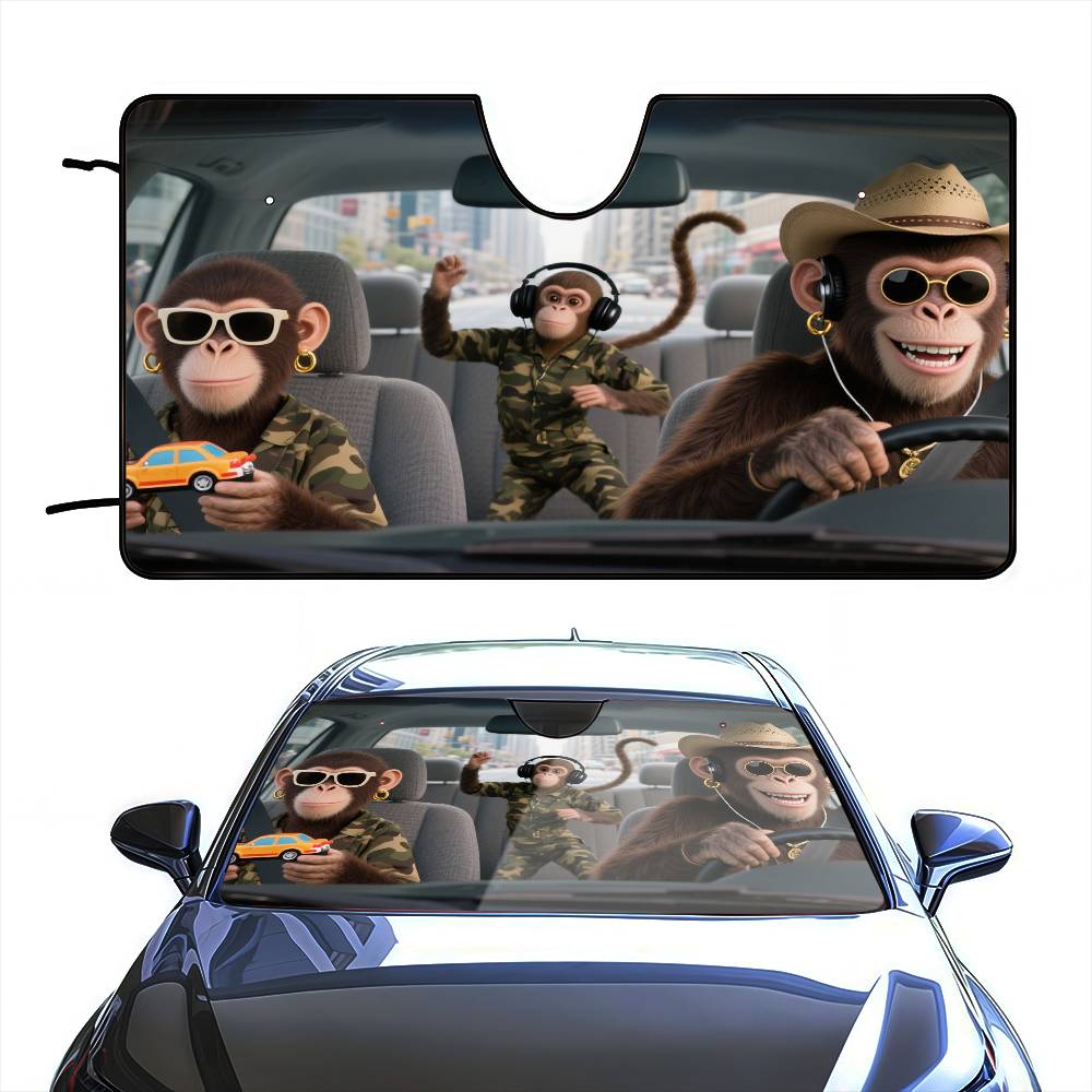 Funny Monkey Driver Car Sunsha - огляд і ціна Automatic Car Sunshade