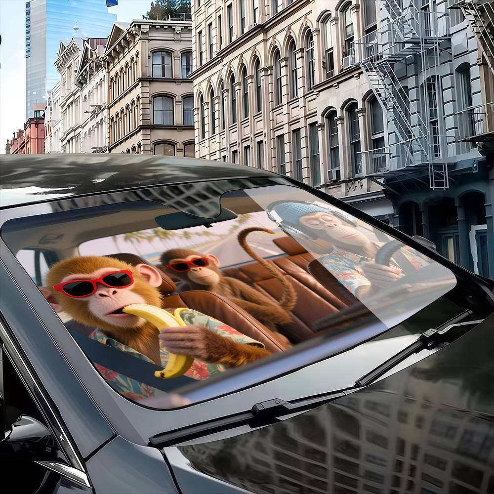 Funny Monkey Driver Car Sunsha - огляд і ціна Automatic Car Sunshade