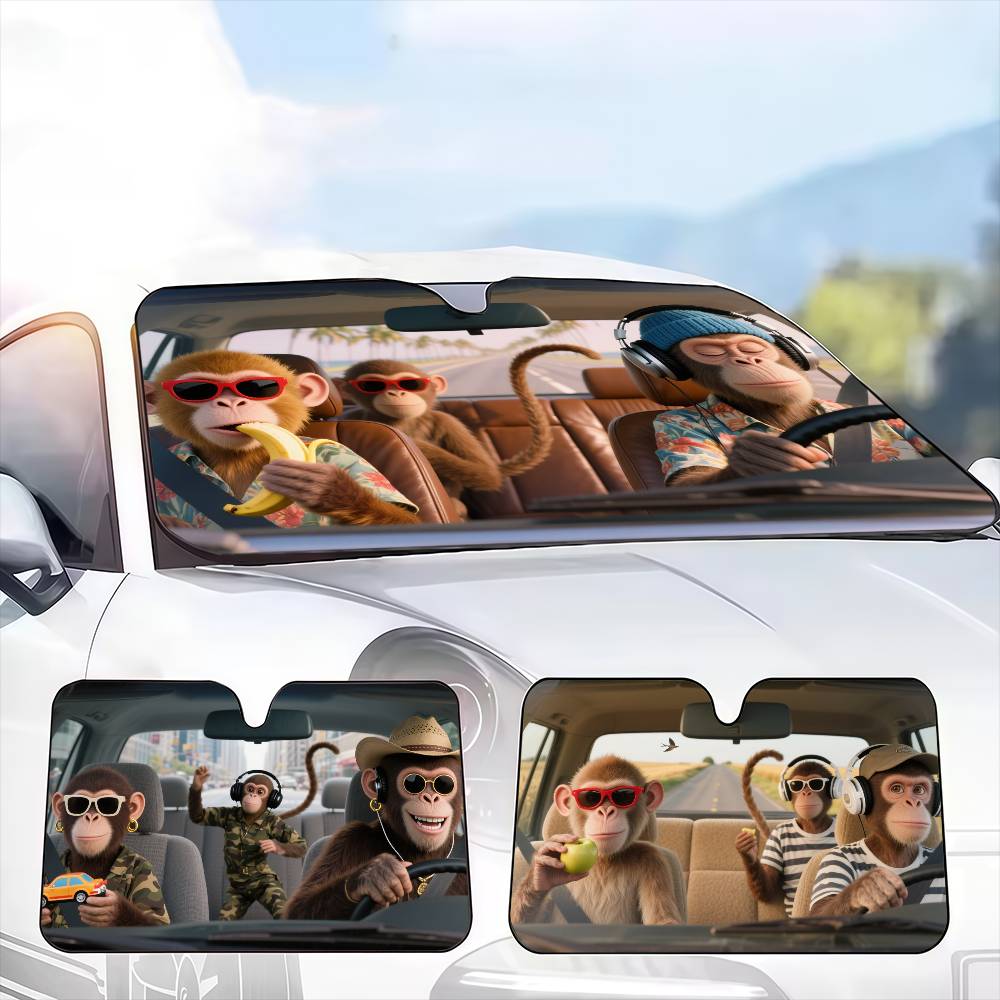 Funny Monkey Driver Car Sunsha - огляд і ціна Automatic Car Sunshade