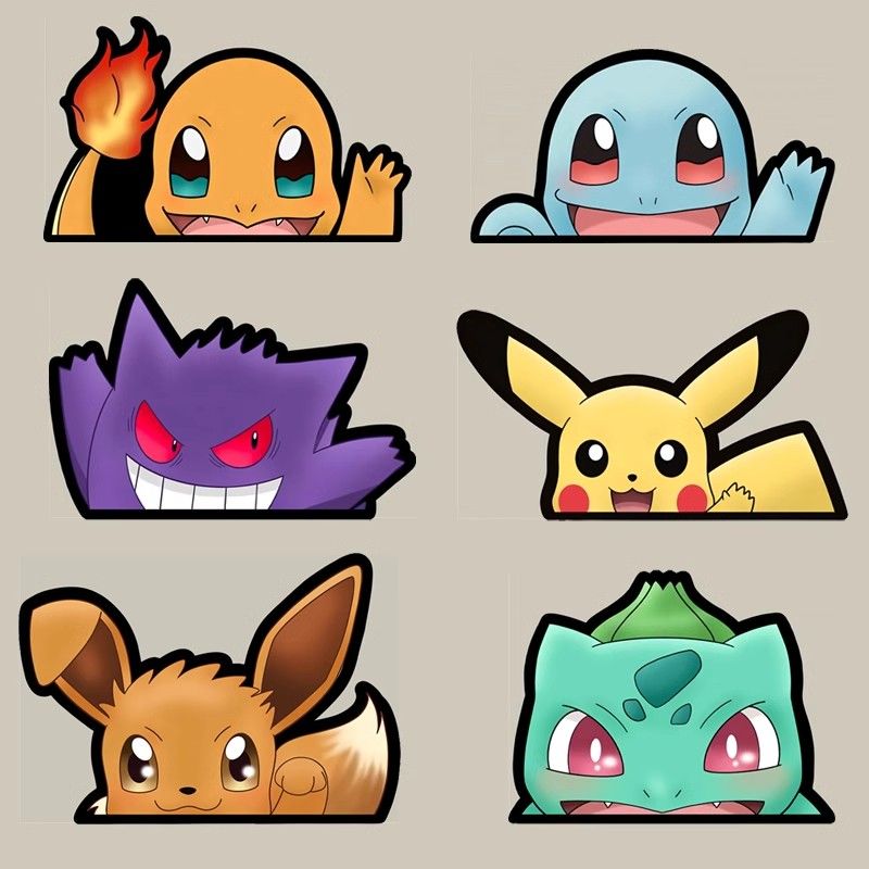 Pokémon car window sticker, Po - огляд і ціна Car Accessories Cute