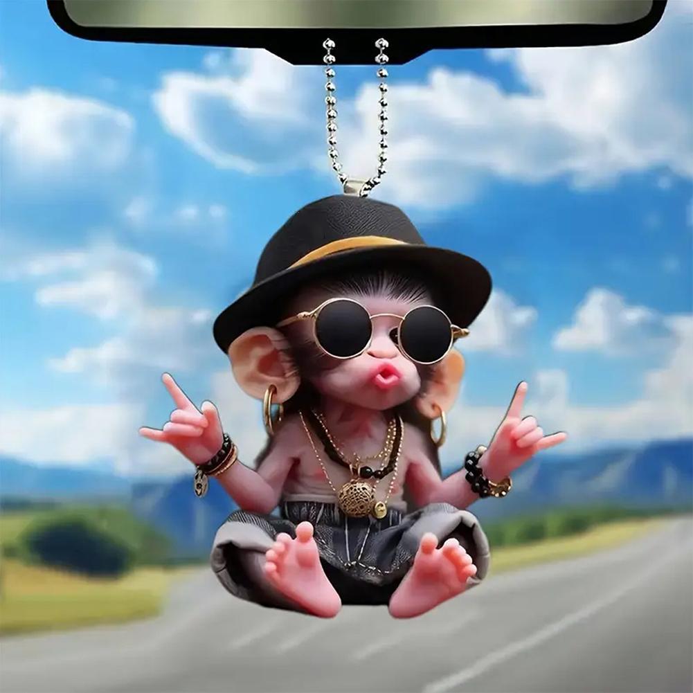 Monkey Keychain Creative Carto - огляд і ціна Car Accessories Xmas Gifts