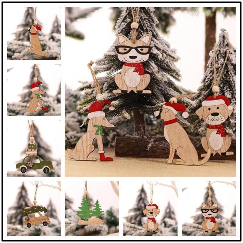 8 PCS christmas pendant  woode - огляд і ціна Car Accessories Xmas Gifts
